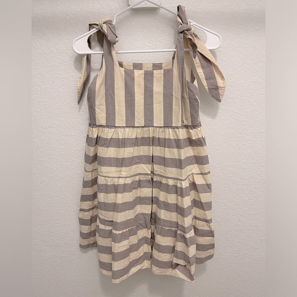 Striped Sleeveless Dress with Bow Straps